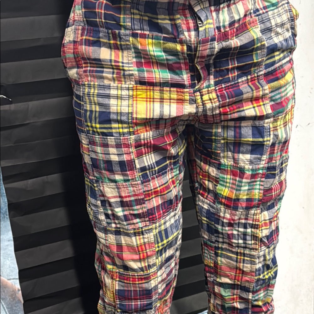 Multicolor Plaid Boys  Pants